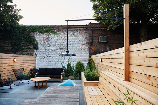 Modern in Bed Stuy contemporary patio #patio #bench #modern