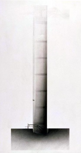 Drawing ARCHITECTURE,  'La Tour Sans Fin' by Jean Nouvel,... #elevations #renderings #drawings #nouvel #architecture