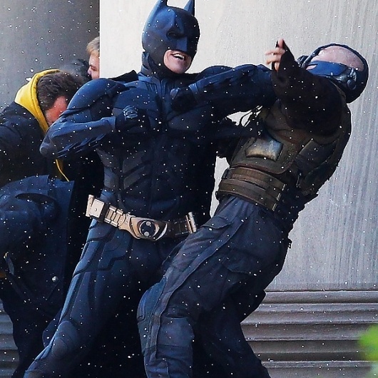 Christian Bale and Tom Hardy | MTV Photo Gallery #bale #bane #rises #knight #the #batman #movies #christian #dark