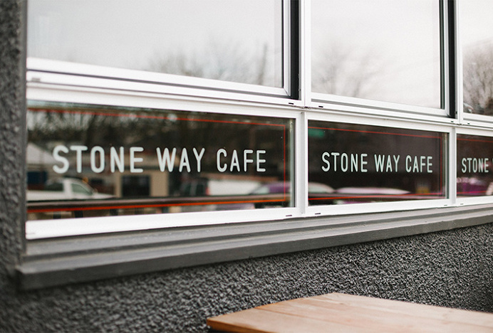 Stone Way Cafe by Shore #graphic design #typography #glass print
