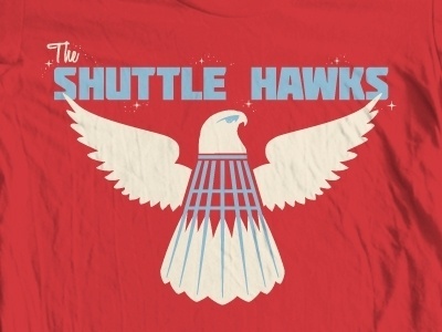 Dribbble - Shuttlehawks by Mike Greenwell #shuttle #red #white #hawks #blue