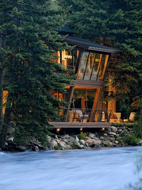 Aspen River House #aspen #woods #architecture #house