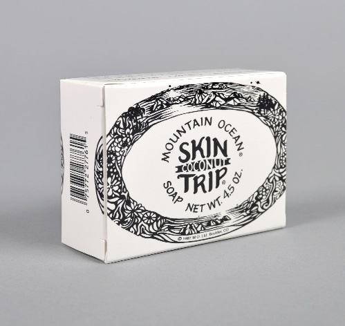 SKIN TRIP COCONUT BAR SOAP :: HICKOREE'S HARD GOODS #packaging #serif #drawn #type #decorative #hand