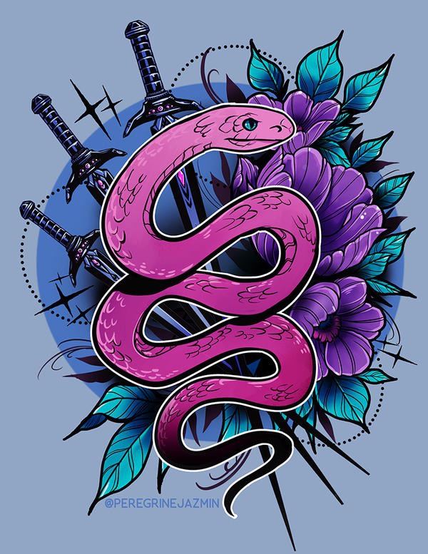Snake and Swords by PeregrineJazmin