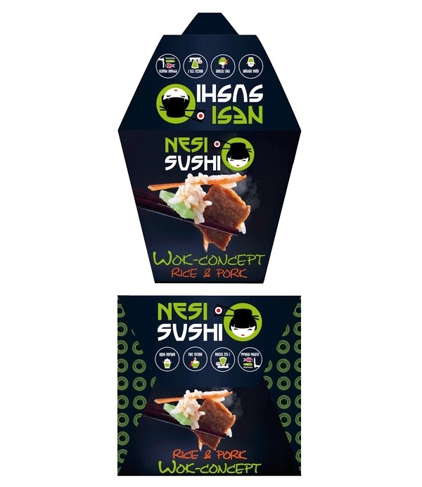 Style of Asian food "Nesisushi" on Behance #packaging #asian