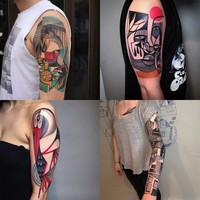 Tattoo, cubism, art