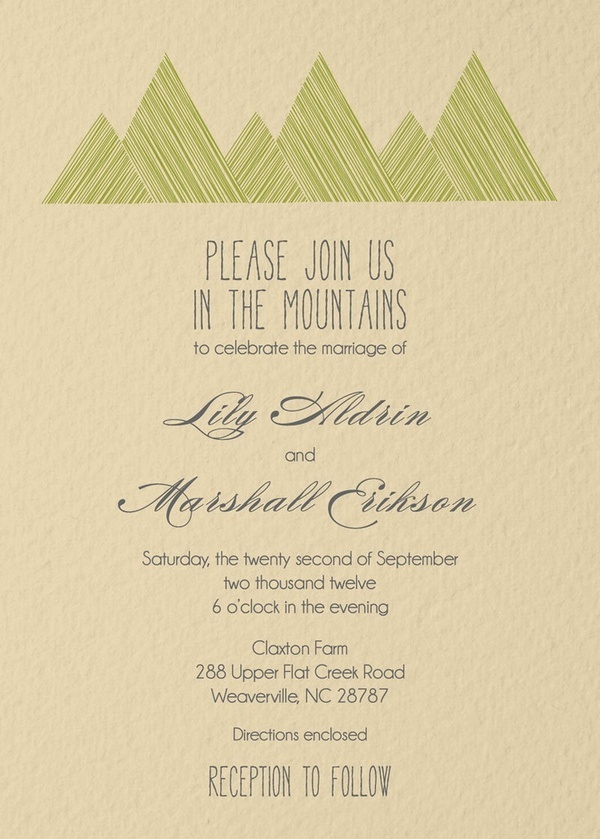 Mountain Wedding Invitation