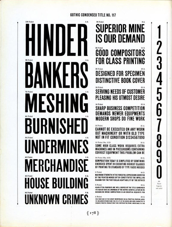 Gothic Condensed Title No. 117 type specimen #type #specimen