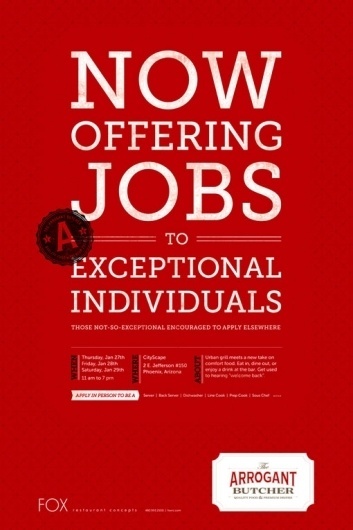TheArrogantButcher_04.jpg (510×765) #butcher #hiring #jobs #arrogant #poster