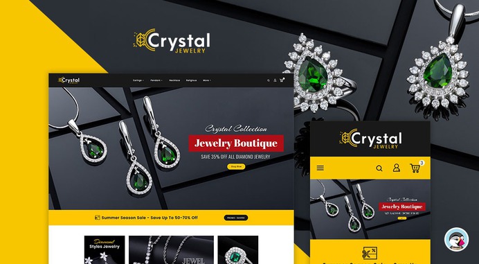 #Crystal #Jewelry - #Diamond #Imitation Store #Prestashop #Responsive #Theme | #TemplateTrip #eCommerce #Website #Template