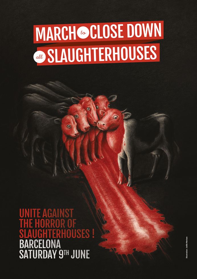 march, fight, fist, cow, slaugtherhouse