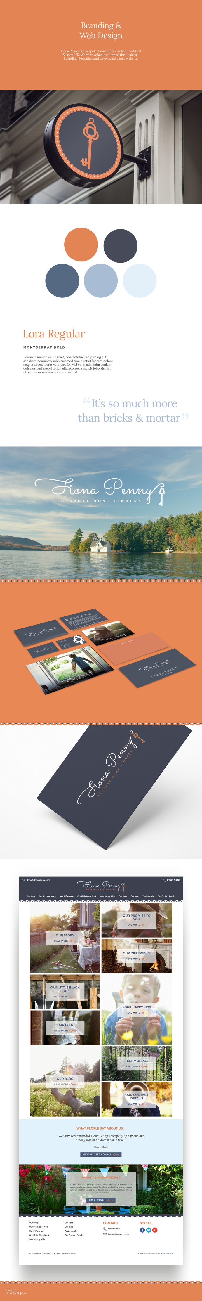 Fiona Penny branding, stationery and web design, by Redspa http://redspa.uk