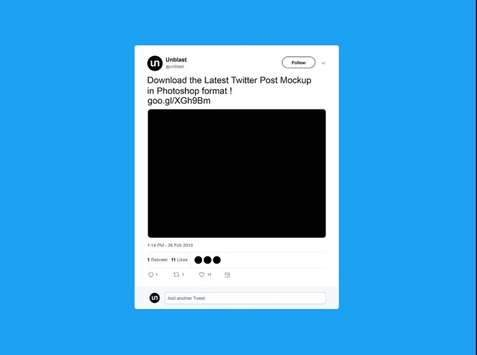 Free Twitter Post Mockup PSD