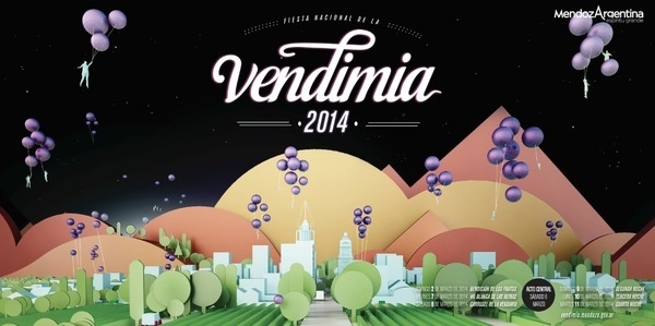 Propuesta Vendimia 2014En dupla creativa con Milton Monsalvo (Elefante Arquitectos) #flat #modern #color #pixel #harvest #grape #poster