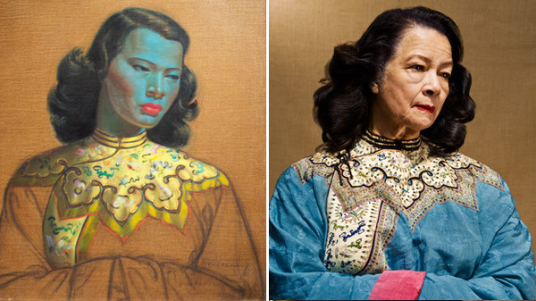 The painting Chinese girl and Monika Pon su san #woman #girl #chinese #illustration #portrait #china #vintage #painting #age #oriental #lady
