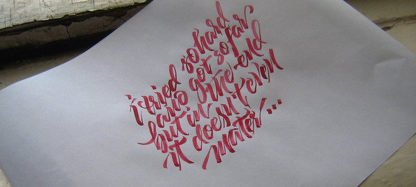 Calligraphi.ca — In the end lyrics — nib, ink, paper — Kinessisk #calligraphy #ink #nib