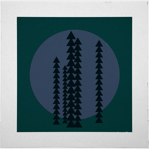 #429 Mountain trees at night – A new minimal geometric composition each day