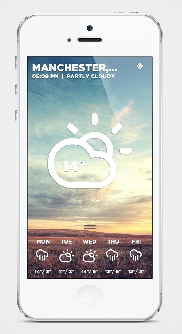 Morning Rain iOS Weather App on Behance #iphone #ios #app #weather