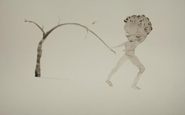 Michal Nesázal, Plum, 2009 #tree #ink #girl