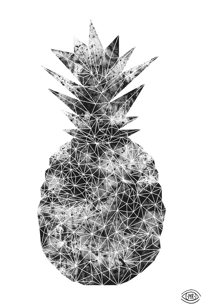 Moon Crystal pine Digital Illustration by Maria Rönngren #crystal #pineapple #digital #moon