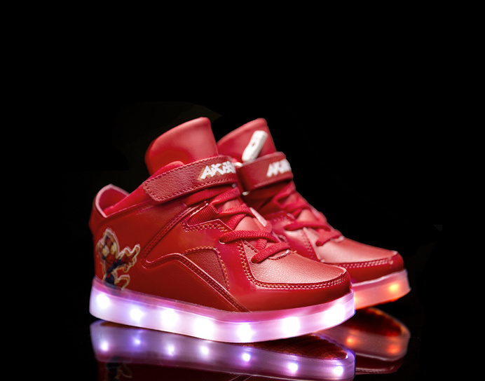 Kids Super Nova LED Luminous Shoes-red