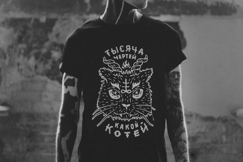 "A thousand devils" - Hand Printed T-shirt by Violett&Dmitry Stolz
