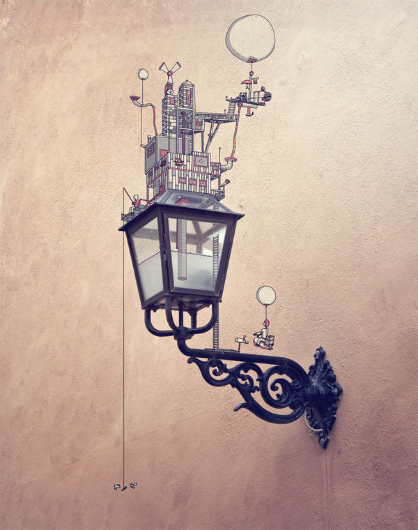 CJWHO ™ (Awesome Drawings on Photographs by Johan...) #drawings #design #illustration #photography #architecture #clever