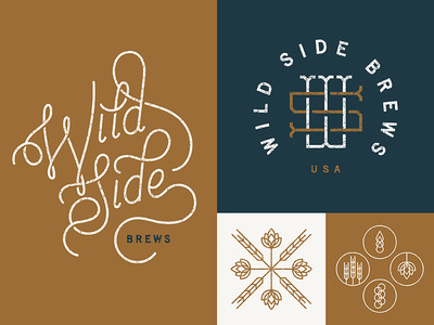 Wild Side Brews - Identity by Sean Ryan Cooley #beer #script #brew #monogram #identity