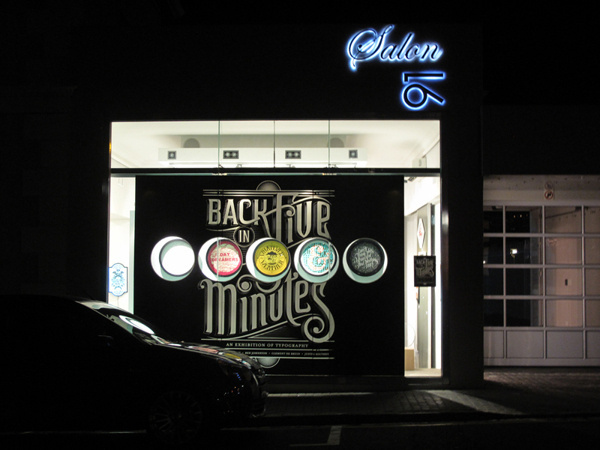 Type Exhibition 'Back in Five Minutes' + Video on Behance #script #white #b&w #black #custom #type #typography