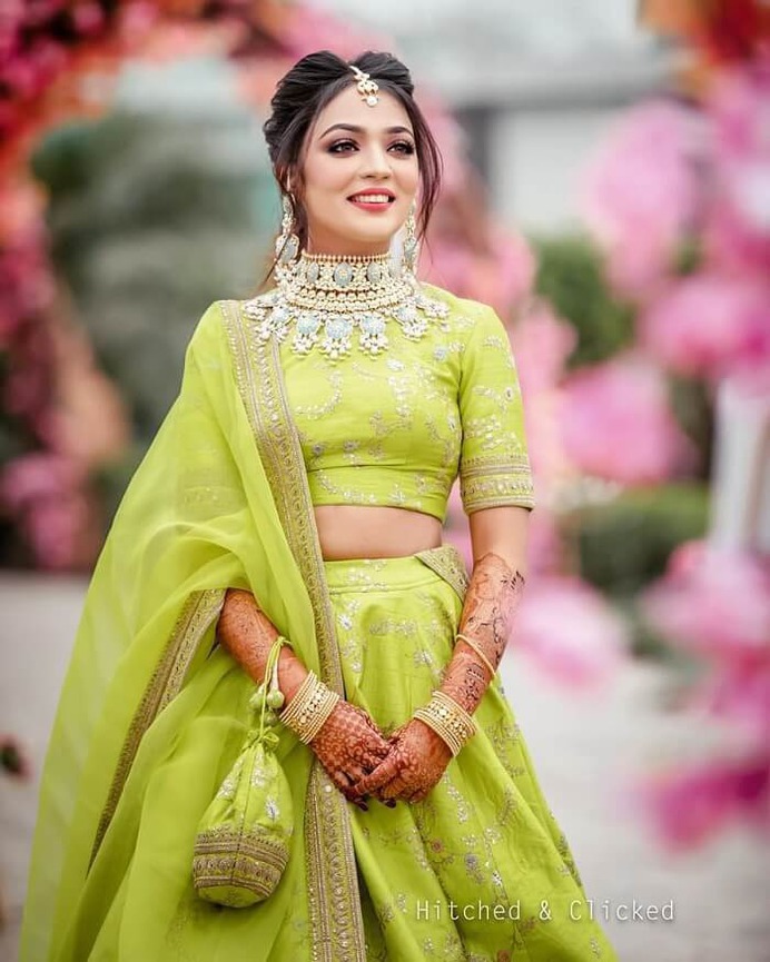 Gorgeous Lime-Green Lehenga
