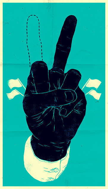 Designersgotoheaven.com - Peace Or War?ViaÂ hussamreda.com #sign #illustration