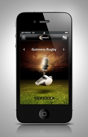 Guinness Rugby 2011 iPhone App on the Behance Network #guinness #photo #design #icons #iphone #illustration #app #manipulation