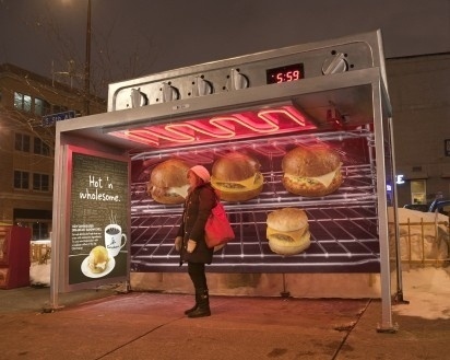 I Believe in Advertising | ONLY SELECTED ADVERTISING | Advertising Blog & Community » Caribou Coffee: Ovens out of transit shelters #advertising