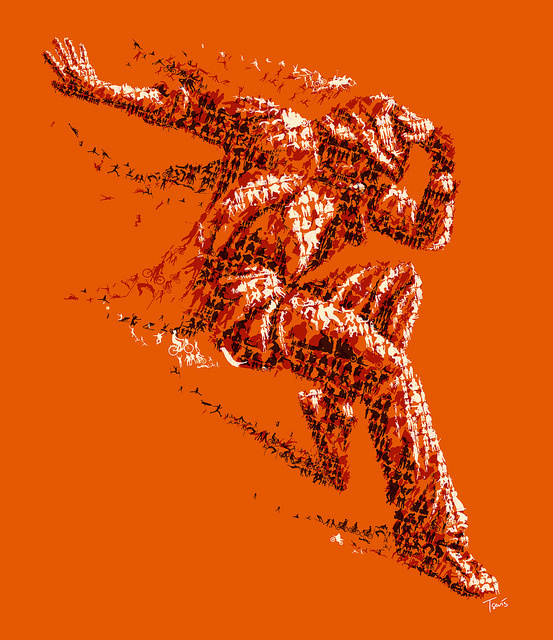 The orange dancer #illustration #collage #mosaic