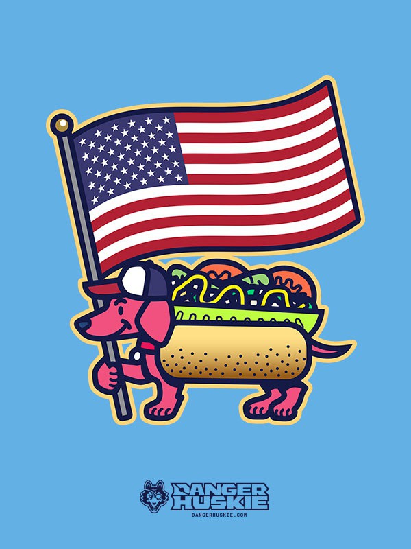 Danger Team! Happy Flag Day! Wave your flag proudly with a sweet dachshund in a Chicago Style hot dog costume! Not only is it Flag Day but it's my late father's bday! Miss you Dad!
