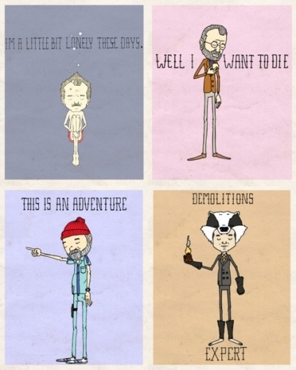 Wes Anderson's Bill Murrays via Derek Eads - Tools of the Trade #bill #wes #anderson #illustration #poster #murray