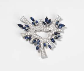 Saphir-Brillant-Brosche