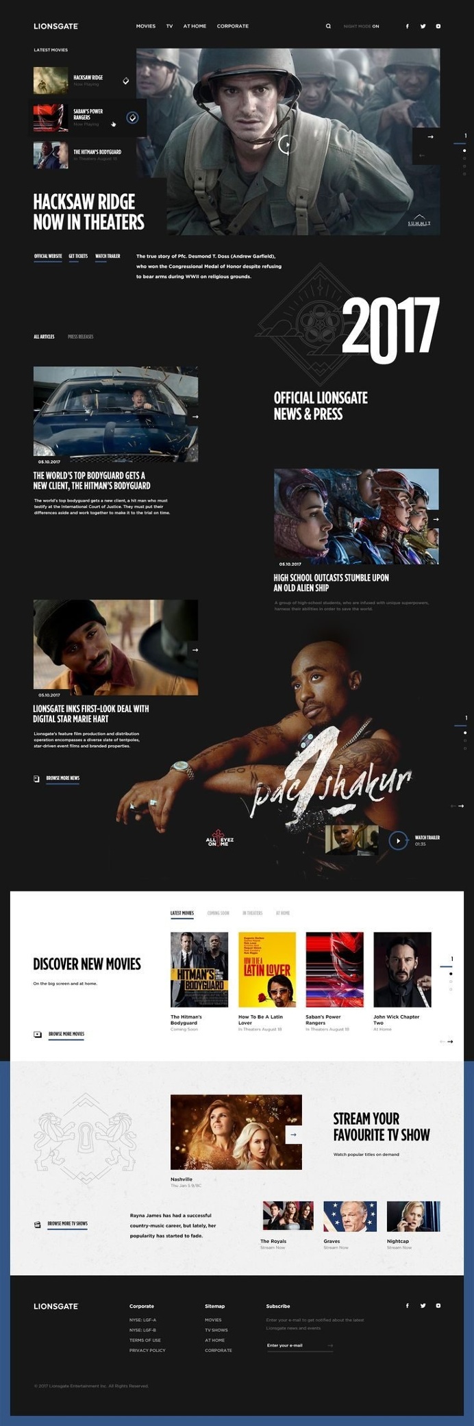 Lionsgate homepage