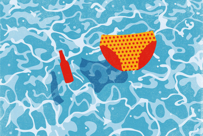 Here comes the summer #beer #sun #water #pool #illustration #summer #swimming