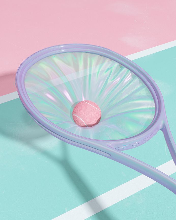Tennis, from molistudio #surreal #minimalism #pastel #3D #graphic #sport