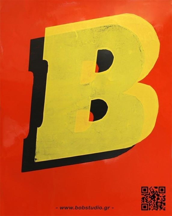 B-poster #poster #silkscreen #red #yellow #bob