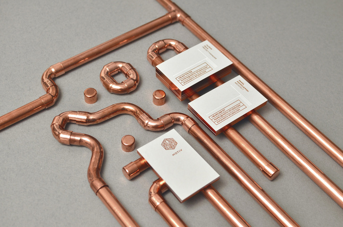 motiv studio design agency branding modern copper business card painted edges design inspiration designblog inspiration www.mindsparklemag.c
