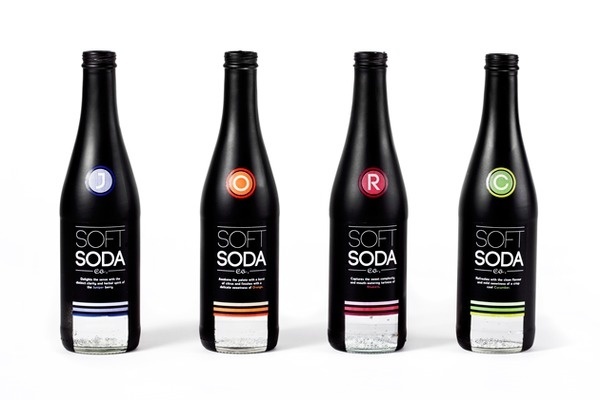 Soft Soda Co. Bottles #bottle #packaging #color #code #black #window #dark