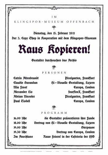 3. Copy Shop // 15.02.2011 // im Museum-Klingspor, Offenbach - COPY SHOP #grid #typography