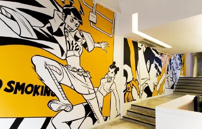 The Factory | RAD #mauro #kong #yellow #office #marchesi #the #black #space #wall #art #hong #factory