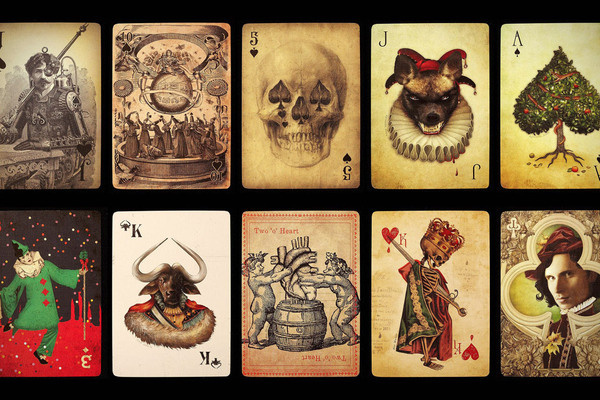 Ultimate Deck #creepy #suits #macabre #design #gamble #illustration #medieval #vintage #play #game #cards