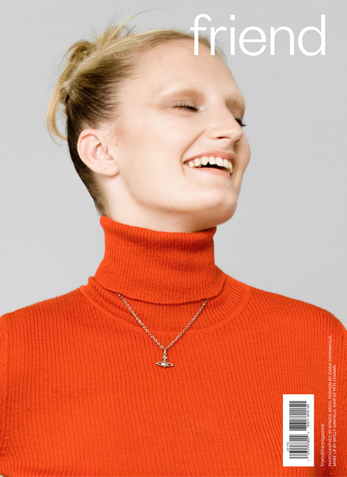 THAT SMILE! DIGITAL COVER No.1 Talisa Quirk photographed by Bowen Arico for http://friendthemagazine.com #talisaquirk #orange #friend #cover #smile #photography #fashion #editorial #magazine