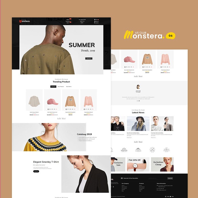 #Monstera #Fashion #Boutique - #Shopify Multi-purpose Responsive #Theme | #TemplateTrip #eCommerce #Website #Design