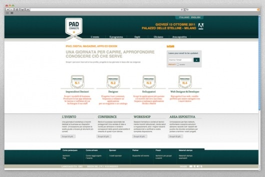 iPad Connect #events #twintip #ipad #tablet #website #mobile #web #adobe #italy #green