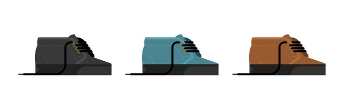 Skate Shoes of the 90s – Vans Chukka Boots by Nathan Manire #clothes #retro #icons #theme #illustration #vintage #design #skateboarding #nostalgia #geometric #symbols #series #footwear #flat #shoes #collection #ui #90s #fashion #ephemera #simple #vans